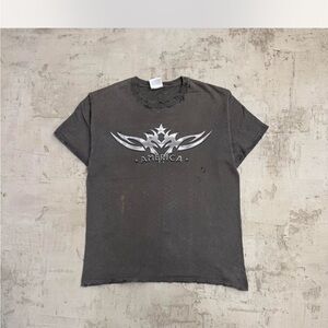 Y2K Grunge Metal Faded Distressed Tshirt